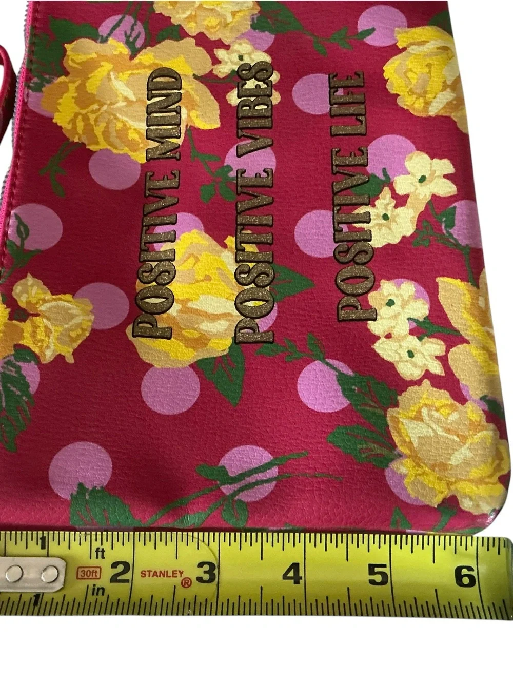 Betsey Johnson Positive mind wristlet pouch vibrant floral polka dot